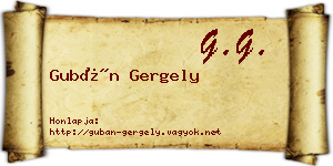 Gubán Gergely névjegykártya